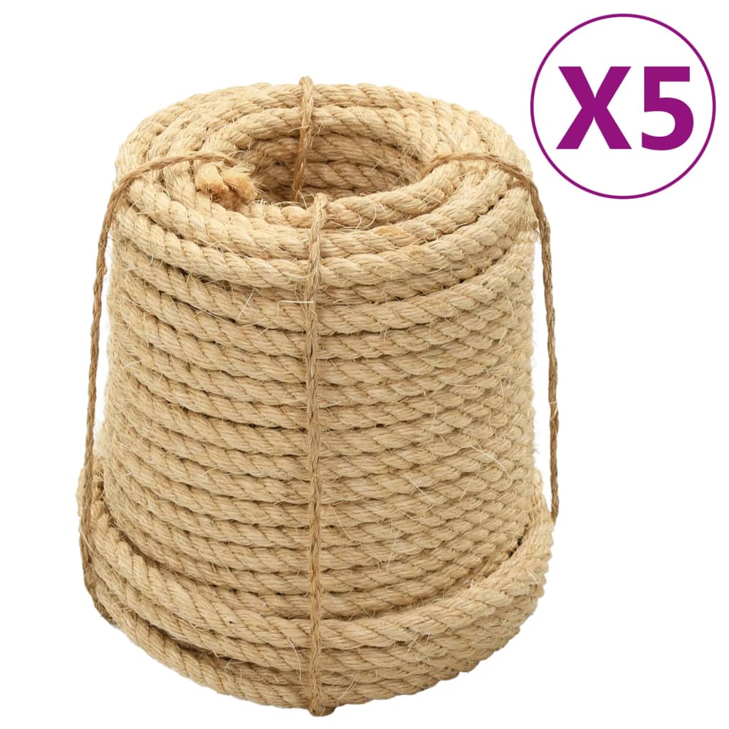 vidaXL Seil 100% Sisal 6 mm 100 m