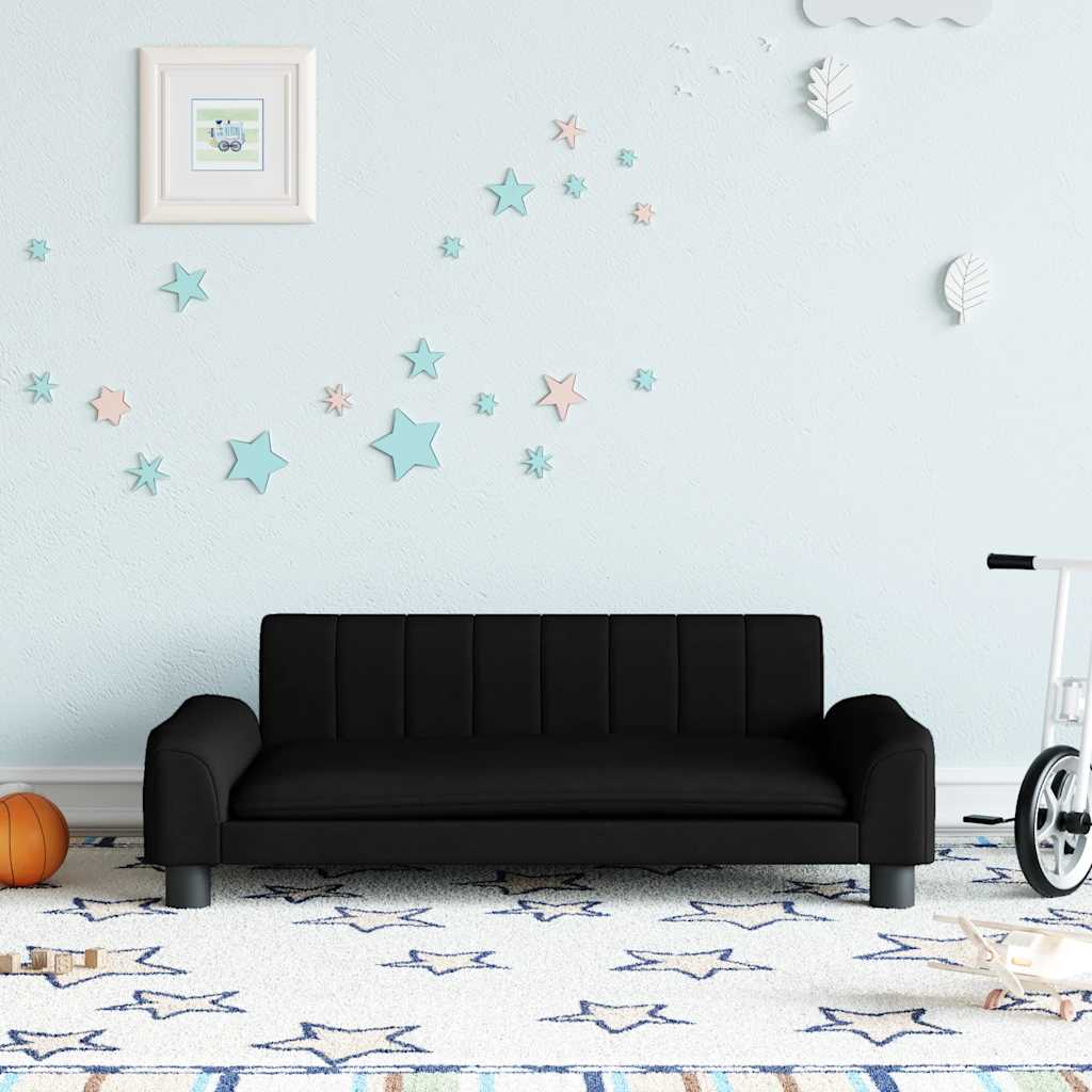 Kindersofa Creme 90x53x30 cm Stoff