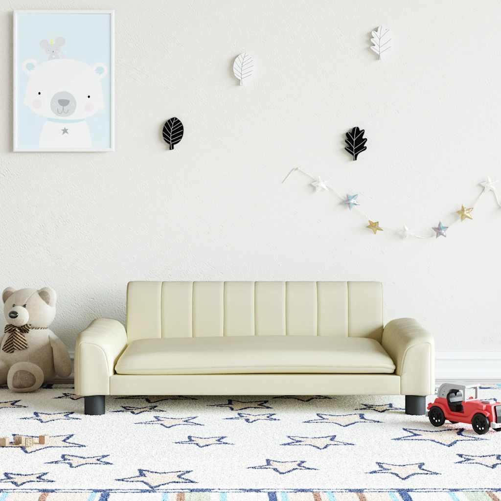 Kindersofa Schwarz 90x53x30 cm Kunstleder
