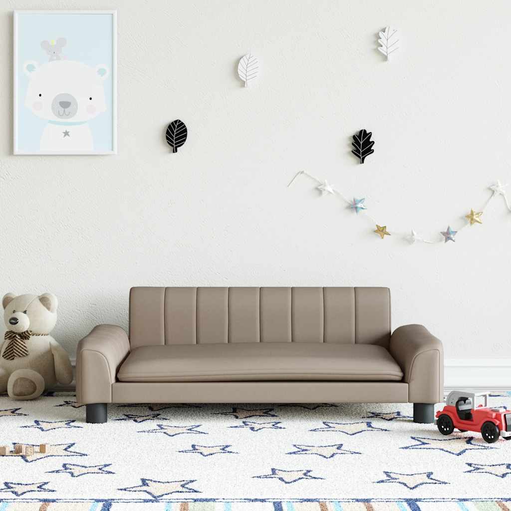 Kindersofa Schwarz 90x53x30 cm Kunstleder