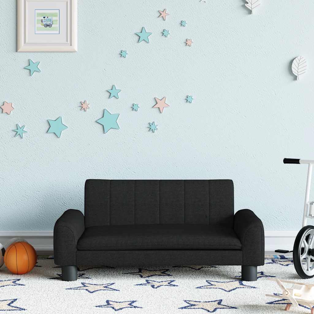 Kindersofa Creme 90x53x30 cm Stoff