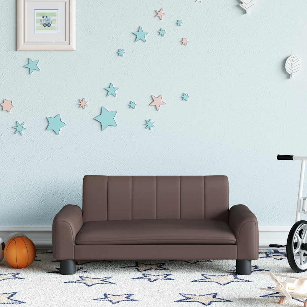 Kindersofa Schwarz 90x53x30 cm Kunstleder