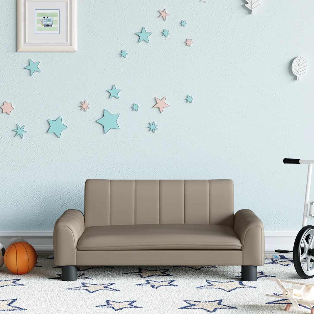 Kindersofa Schwarz 90x53x30 cm Kunstleder