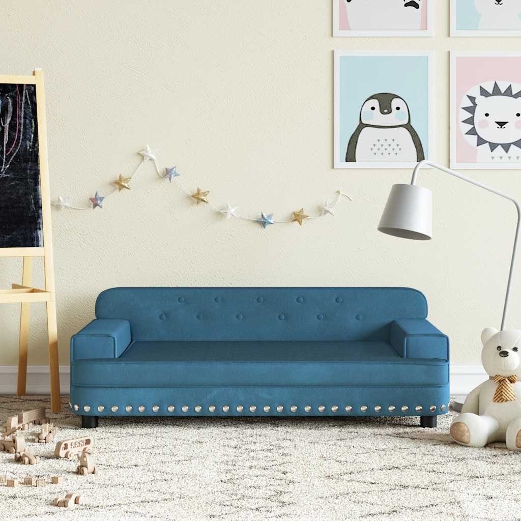 Kindersofa Creme 90x53x30 cm Stoff