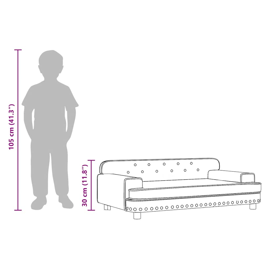 vidaXL Kindersofa Schwarz 90x53x30 cm Kunstleder