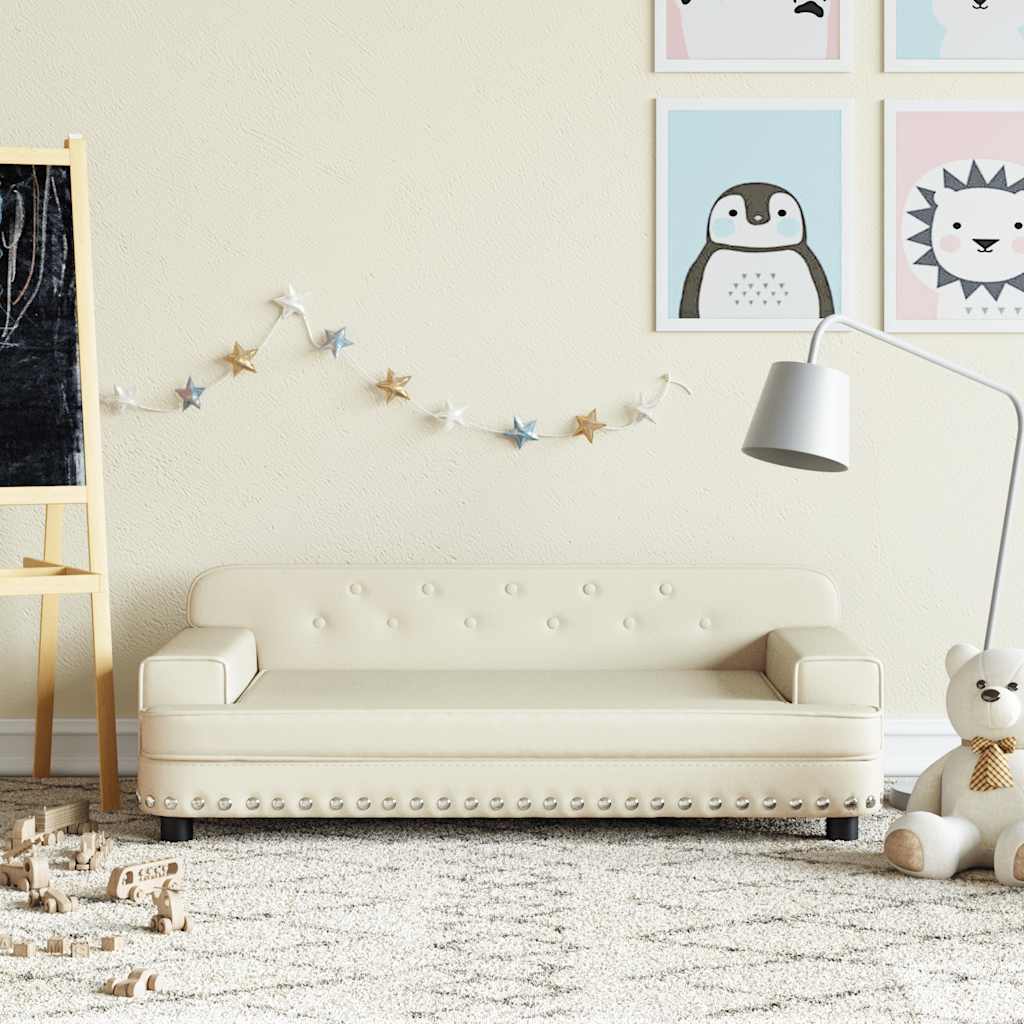Kindersofa Schwarz 90x53x30 cm Kunstleder