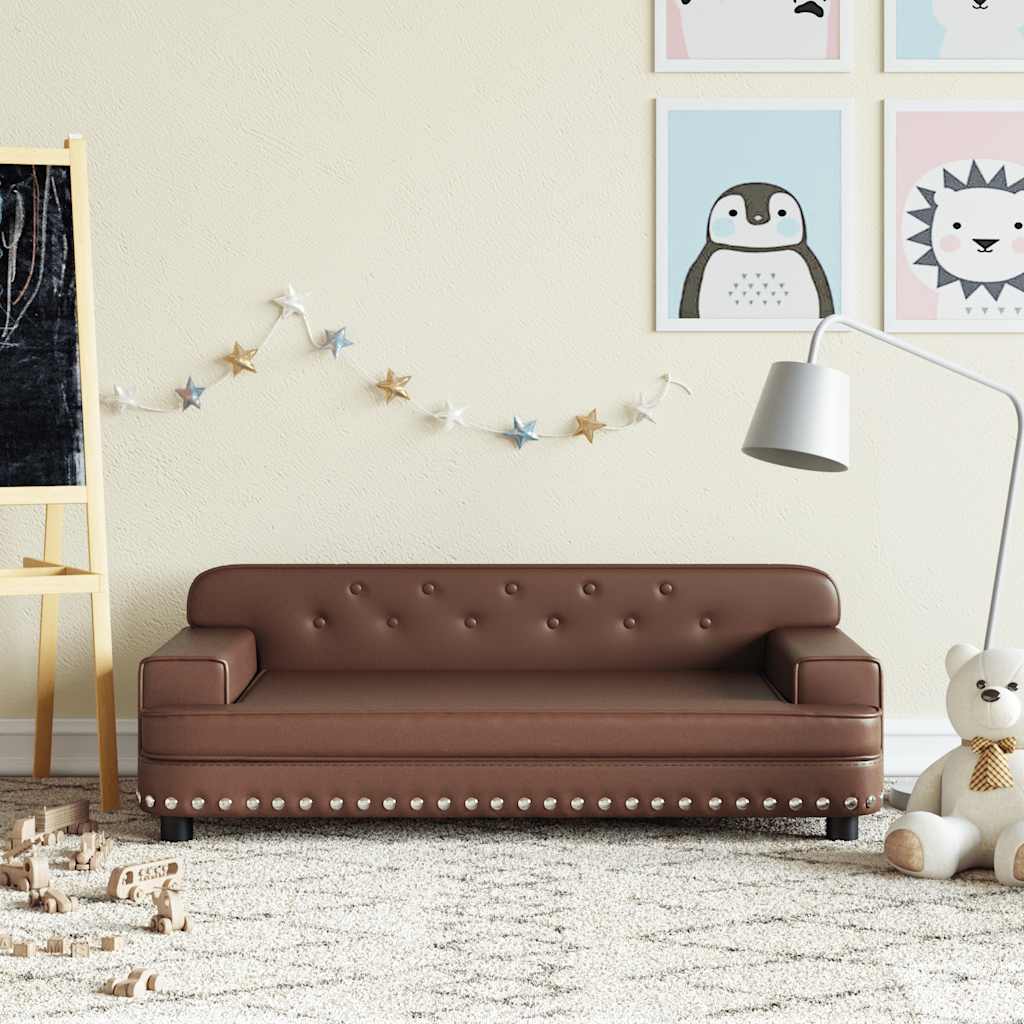 Kindersofa Schwarz 90x53x30 cm Kunstleder