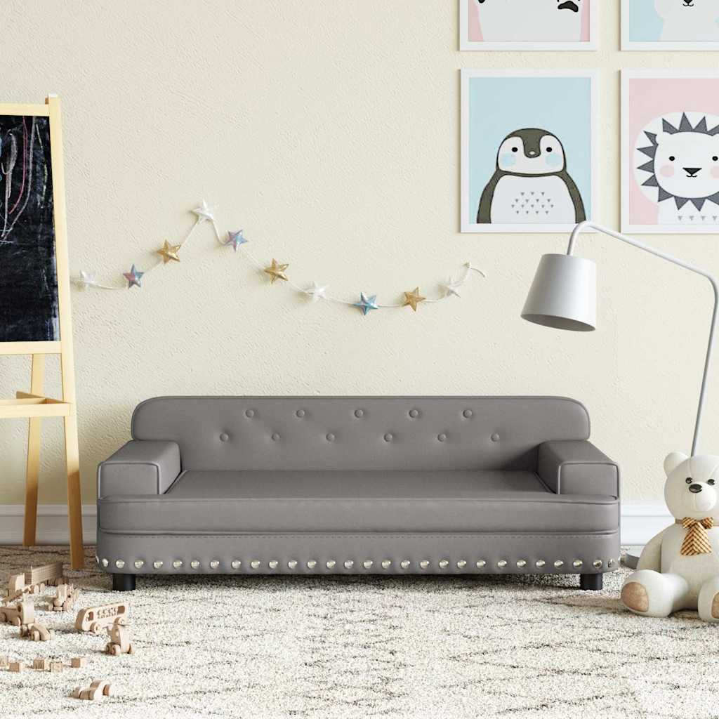 Kindersofa Schwarz 90x53x30 cm Kunstleder