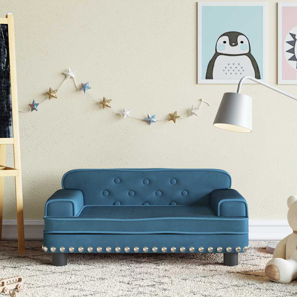 Kindersofa Creme 90x53x30 cm Stoff