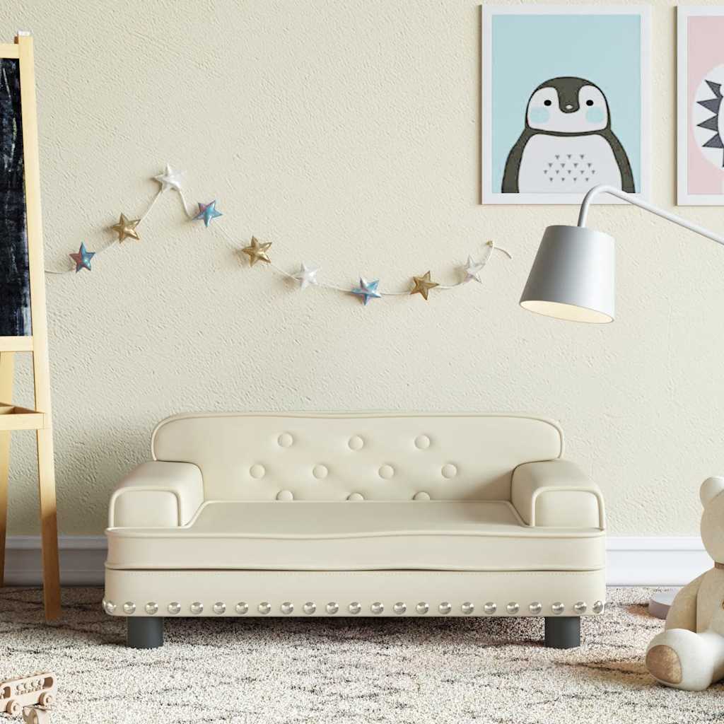 Kindersofa Schwarz 90x53x30 cm Kunstleder