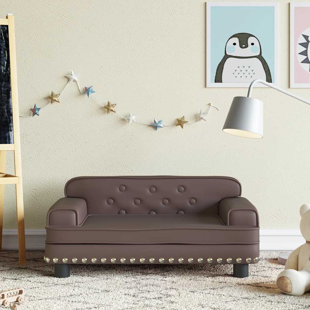 Kindersofa Schwarz 90x53x30 cm Kunstleder