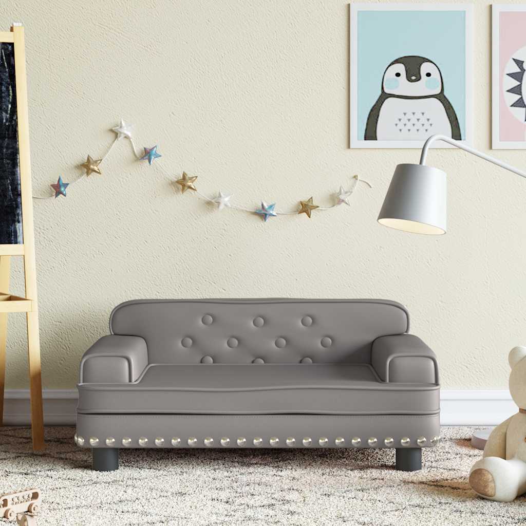 Kindersofa Schwarz 90x53x30 cm Kunstleder