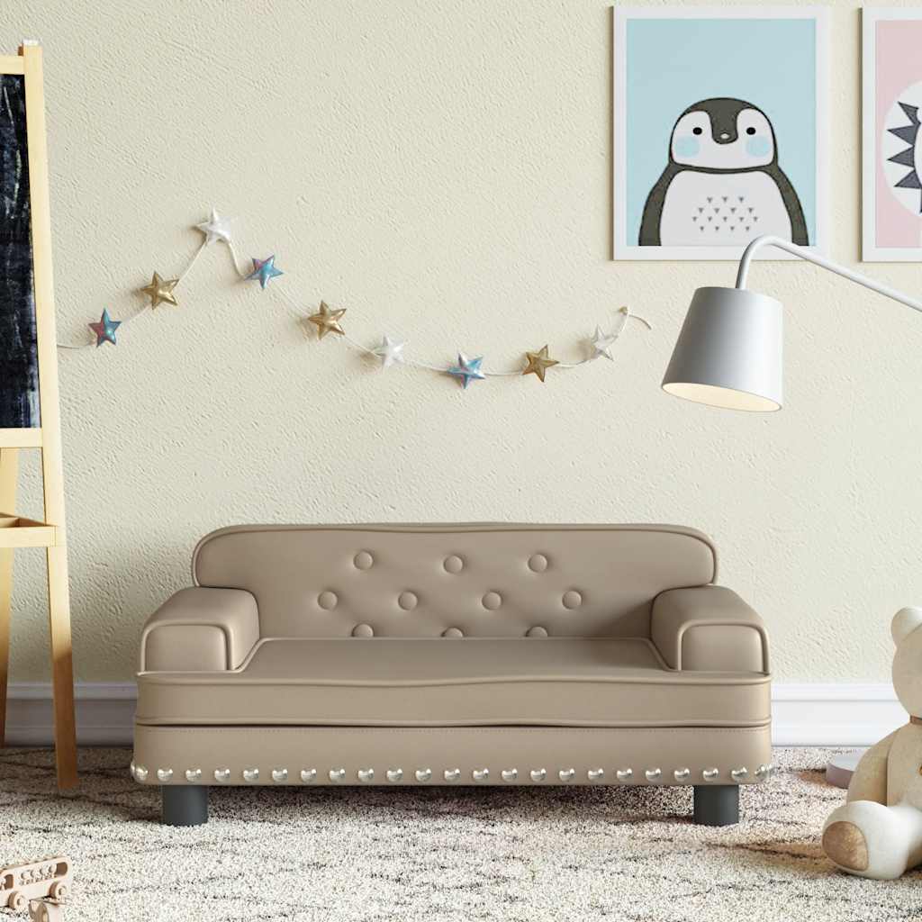 Kindersofa Schwarz 90x53x30 cm Kunstleder