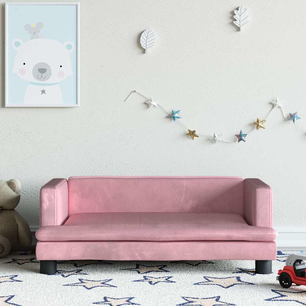 Kindersofa Blau 80x45x30 cm Samt