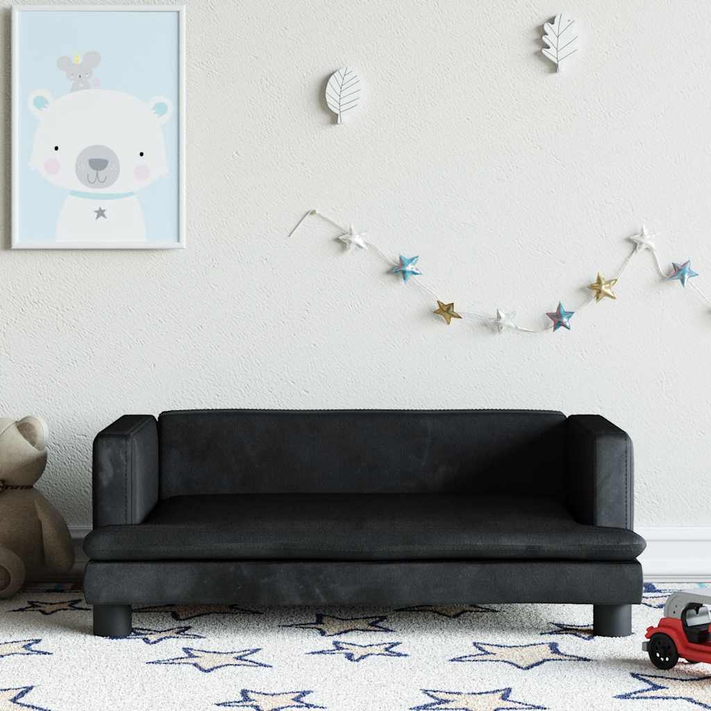 Kindersofa Blau 80x45x30 cm Samt