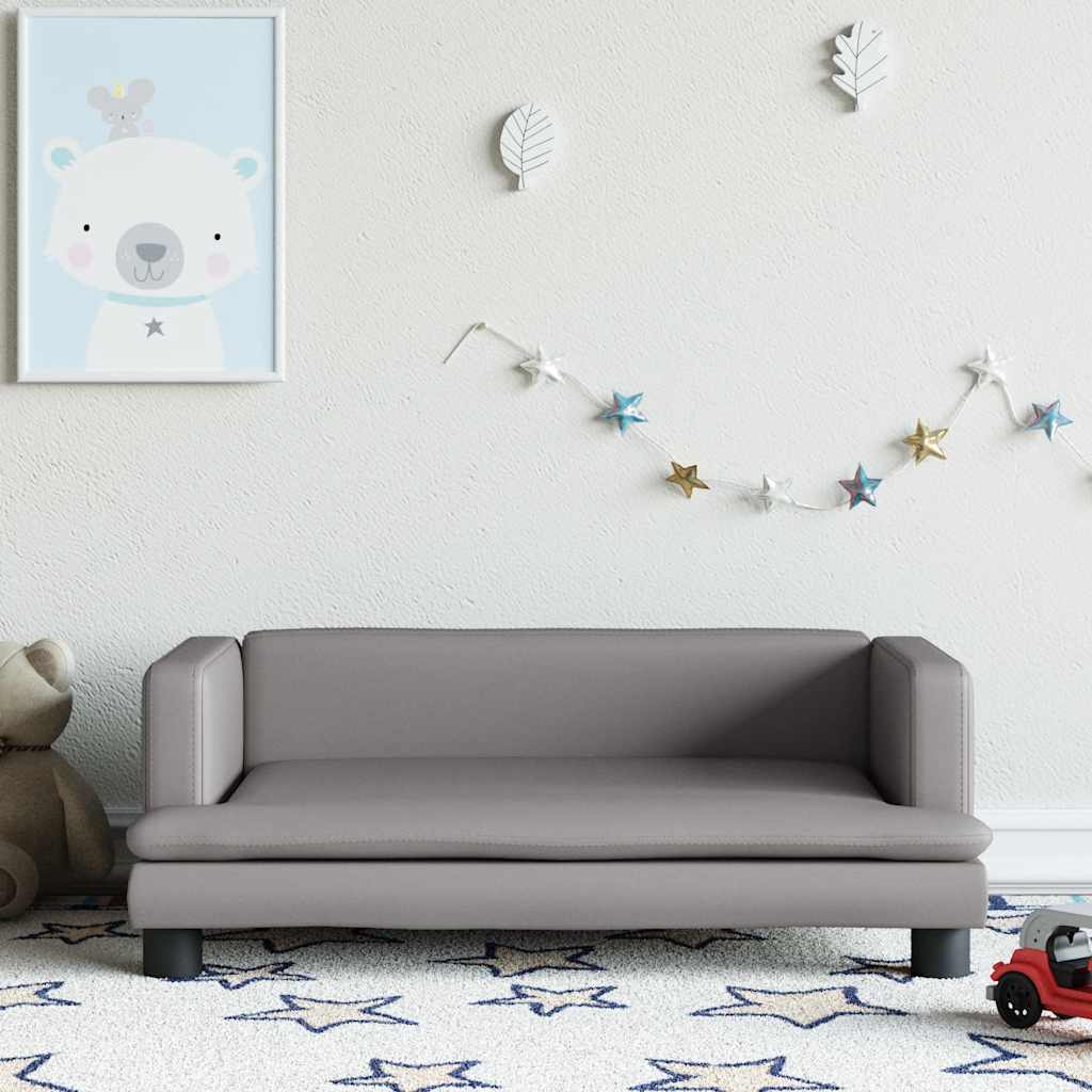 Kindersofa Schwarz 80x45x30 cm Kunstleder
