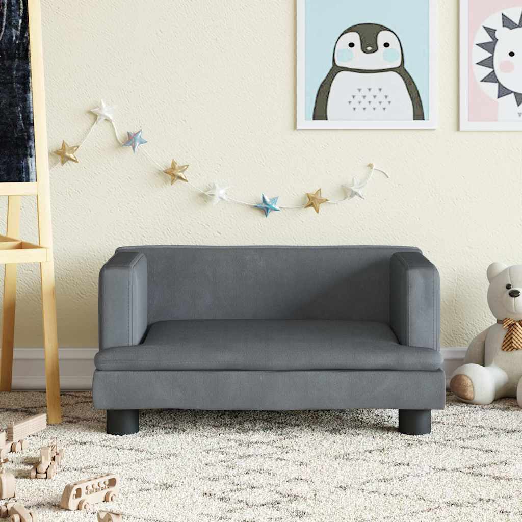 Kindersofa Blau 80x45x30 cm Samt