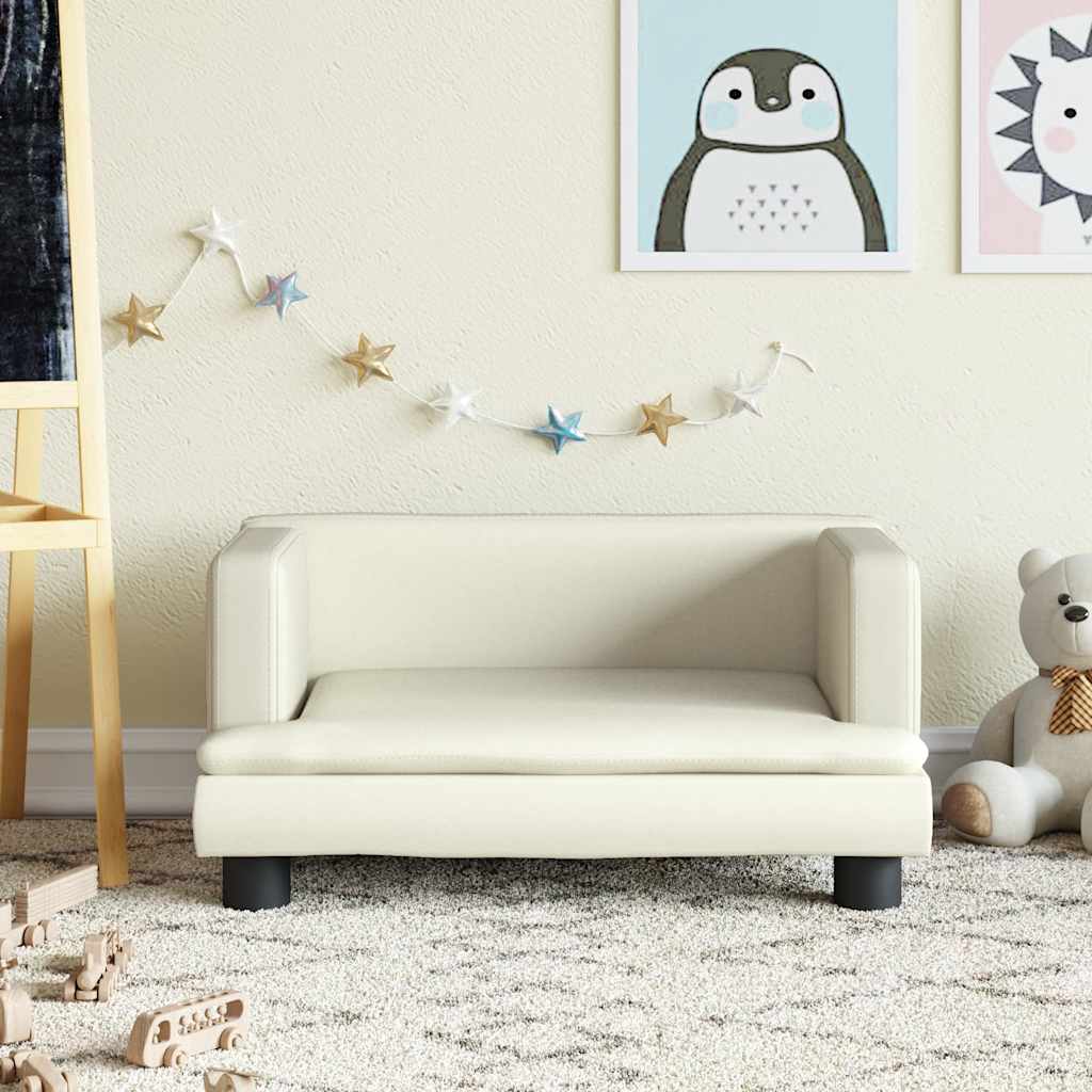 Kindersofa Schwarz 80x45x30 cm Kunstleder
