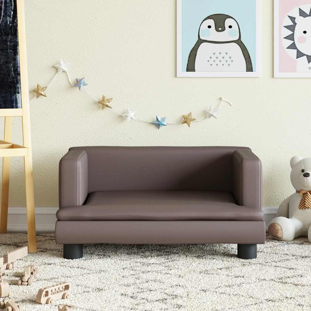 Kindersofa Schwarz 80x45x30 cm Kunstleder