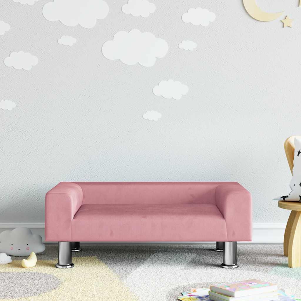Kindersofa Blau 70x45x26,5 cm Samt