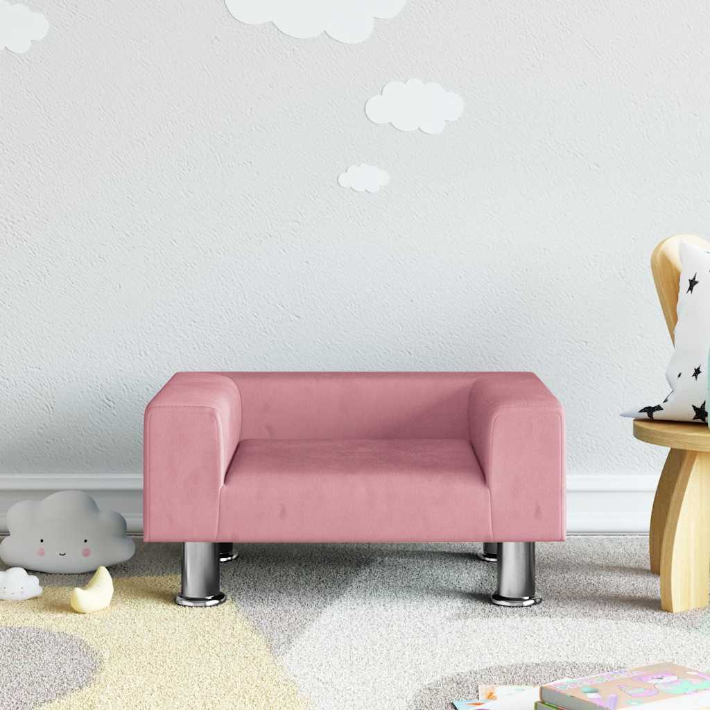 Kindersofa Blau 70x45x26,5 cm Samt