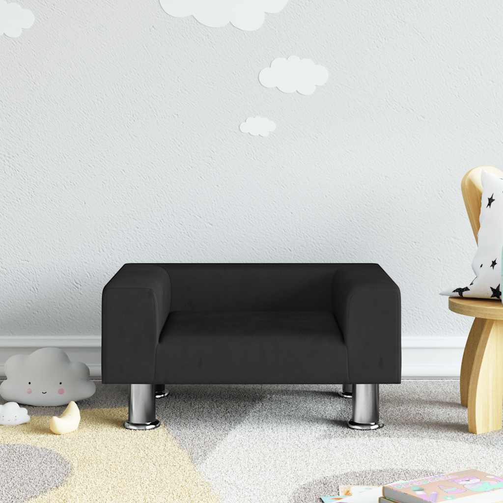 Kindersofa Blau 70x45x26,5 cm Samt