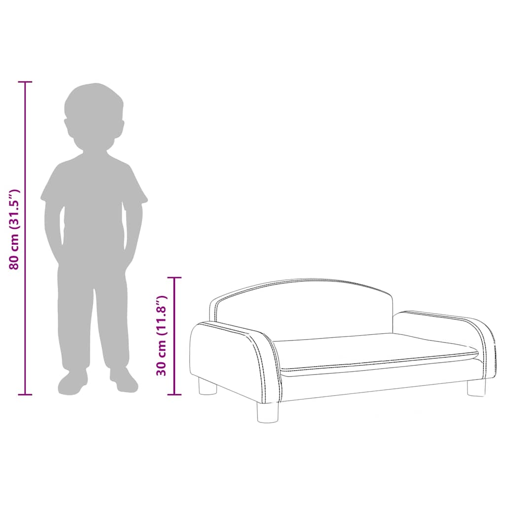 vidaXL Kindersofa Creme 70x45x30 cm Stoff