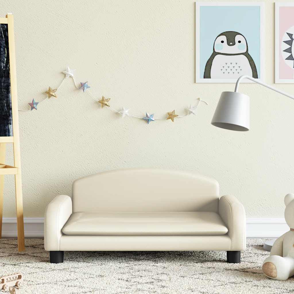 Kindersofa Schwarz 70x45x30 cm Kunstleder