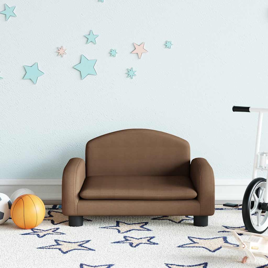 Kindersofa Creme 70x45x30 cm Stoff