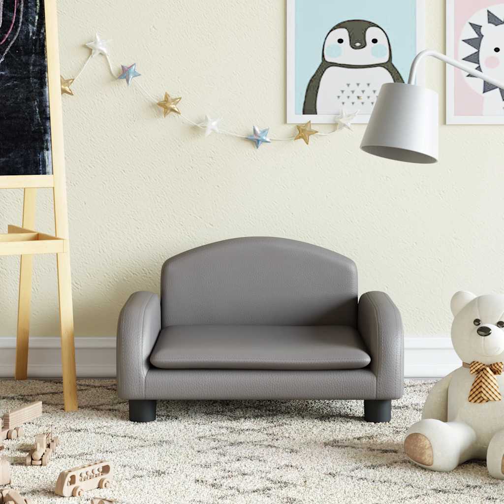Kindersofa Schwarz 70x45x30 cm Kunstleder