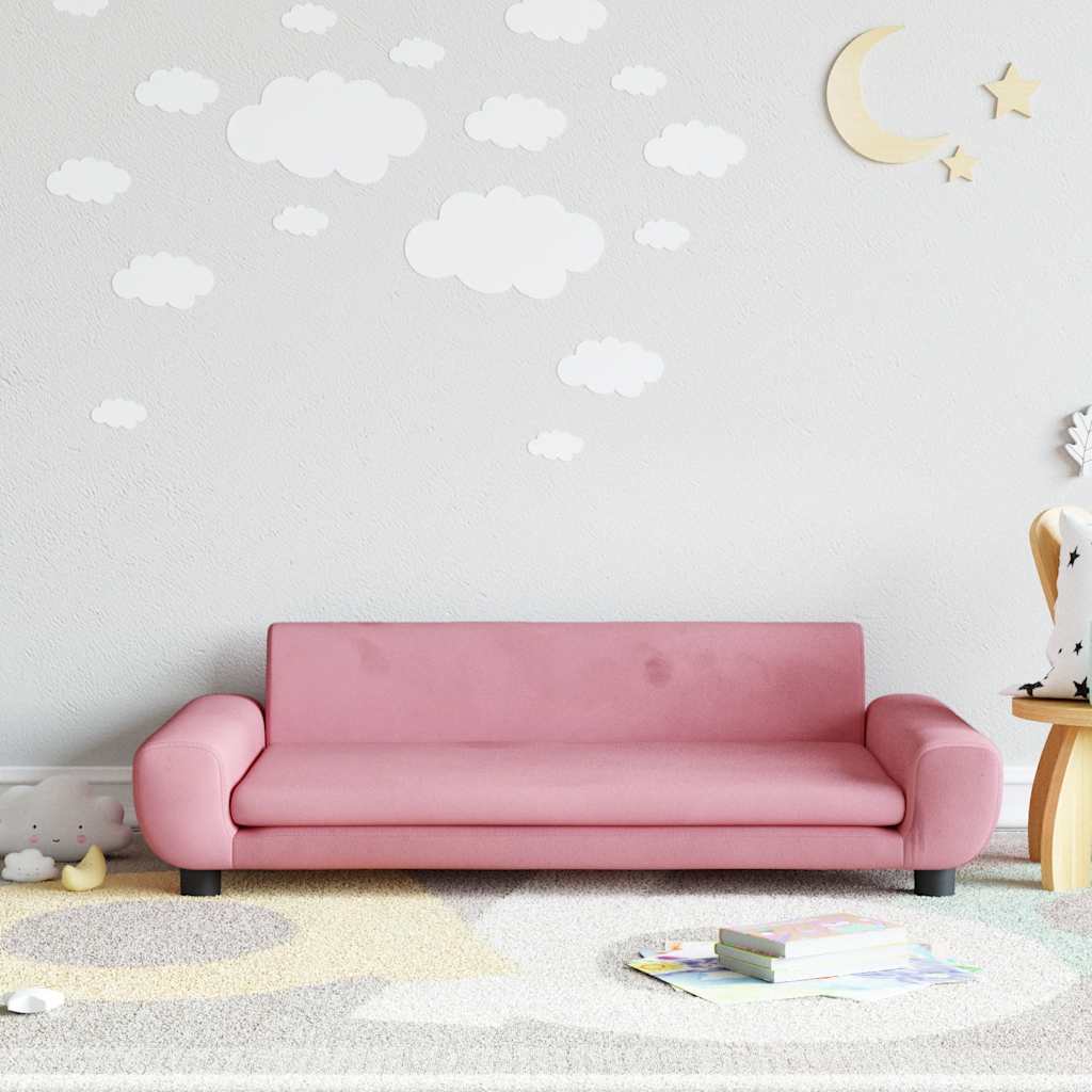 Kindersofa Blau 100x54x33 cm Samt
