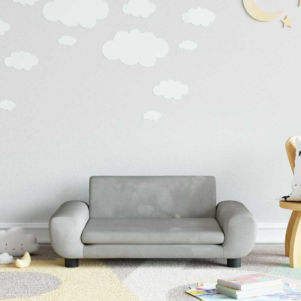 Kindersofa Blau 100x54x33 cm Samt