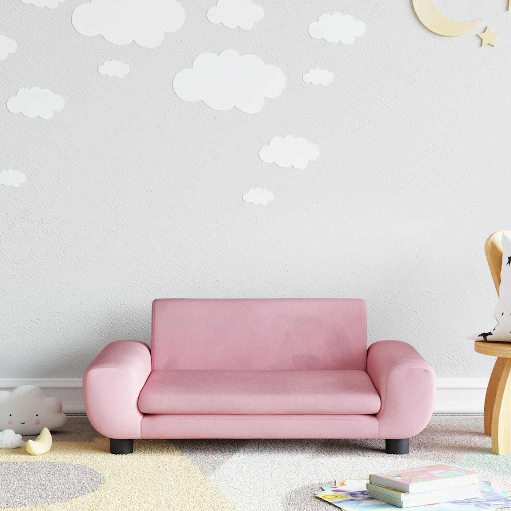 Kindersofa Blau 100x54x33 cm Samt