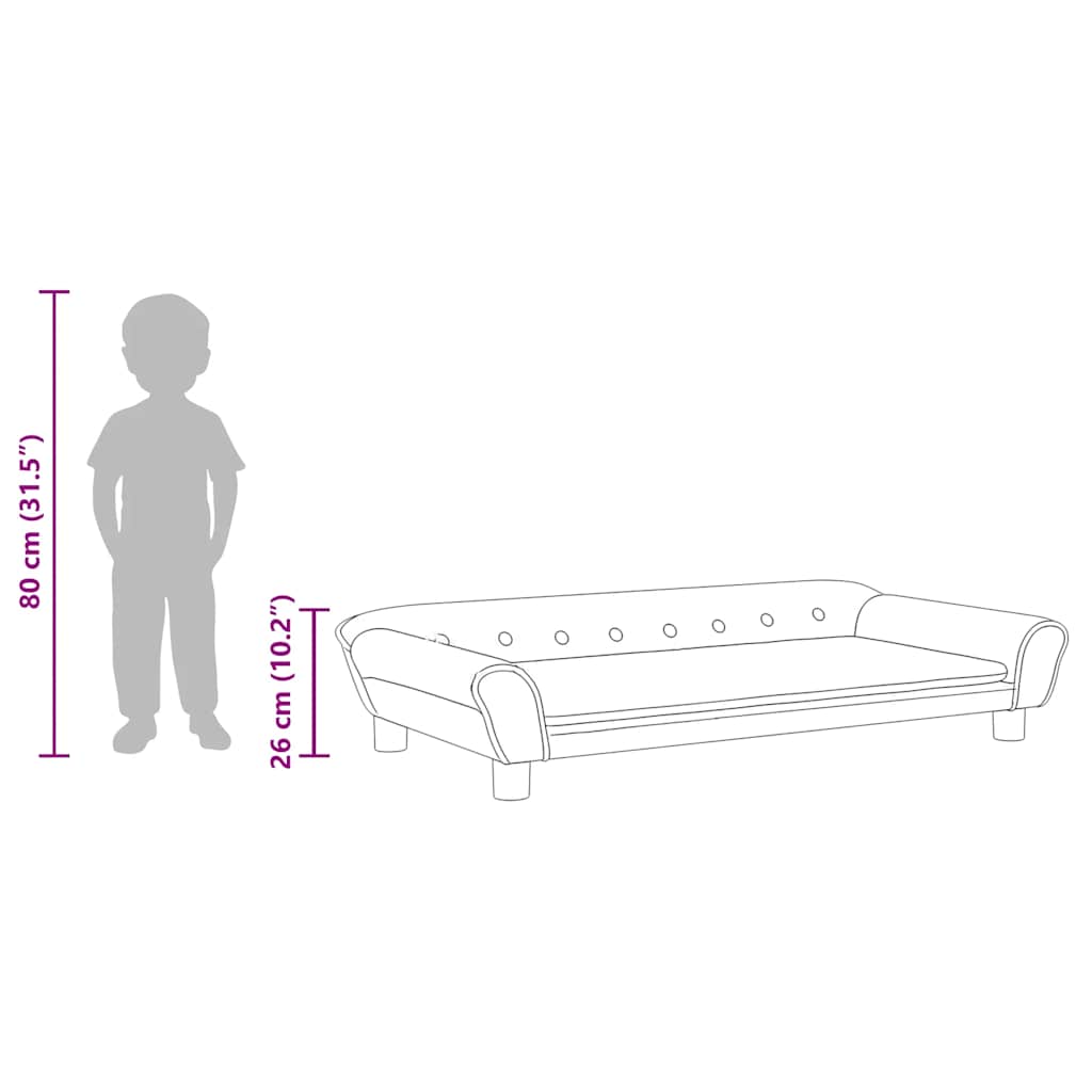 vidaXL Kindersofa Blau 100x50x26 cm Samt