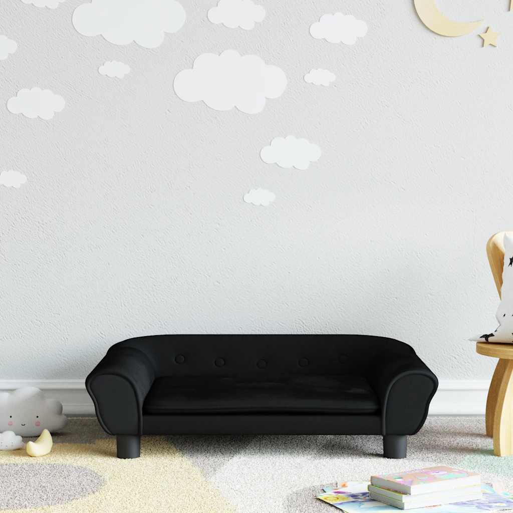 Kindersofa Blau 100x50x26 cm Samt