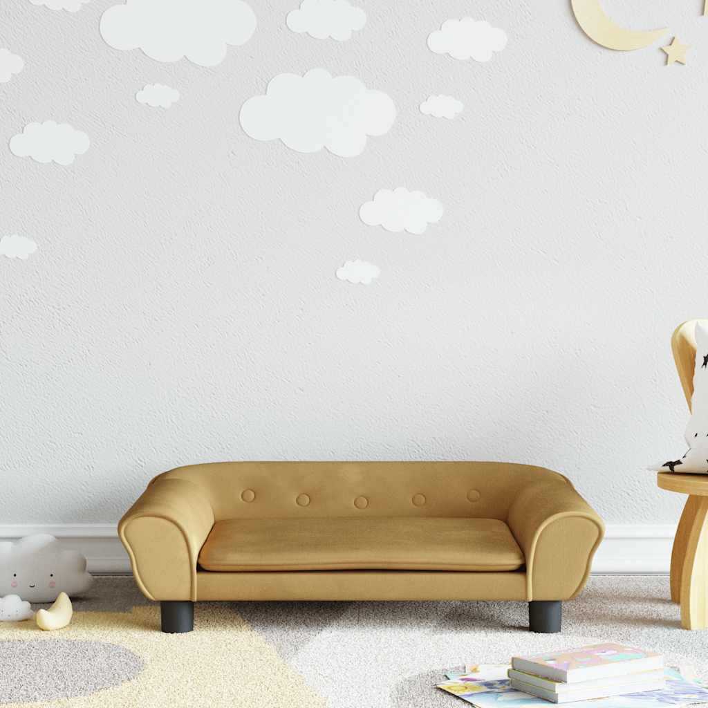 Kindersofa Blau 100x50x26 cm Samt