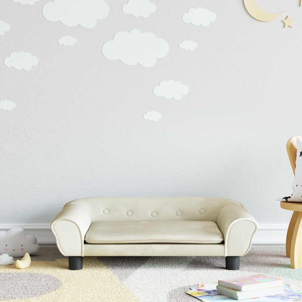 Kindersofa Blau 100x50x26 cm Samt