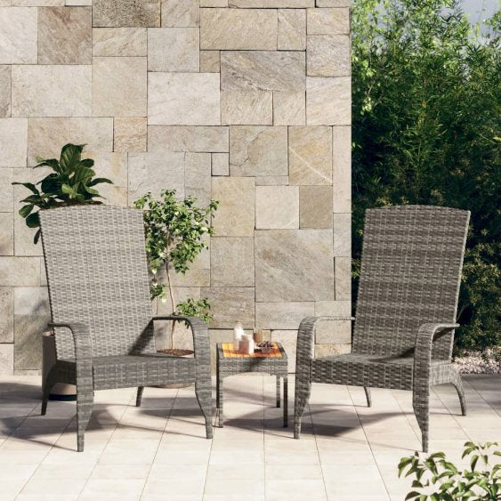 Adirondack-Gartenstuhl Schwarz Poly Rattan