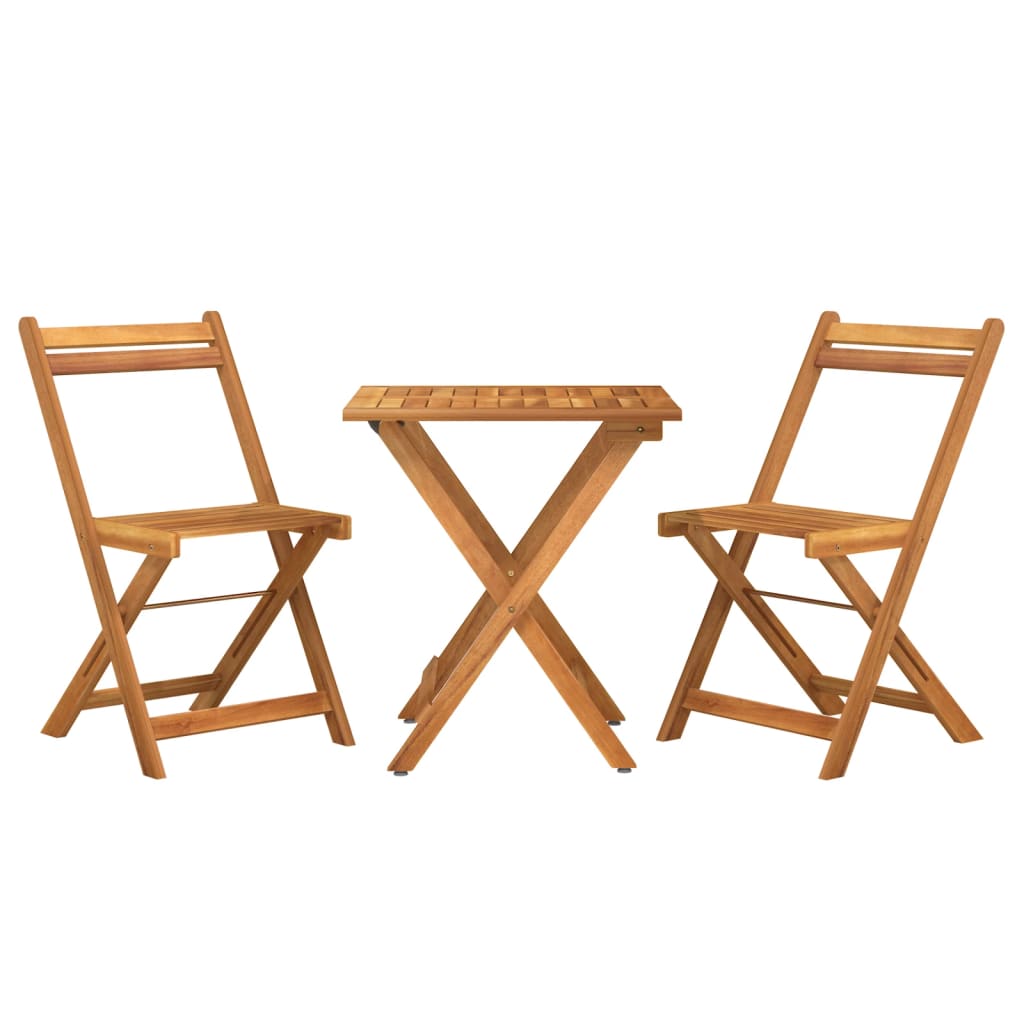 3-tlg. Bistro-Set Klappbar Massivholz Akazie