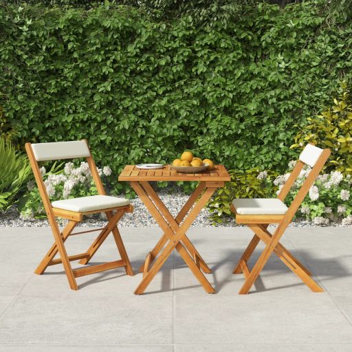 3-tlg. Bistro-Set Klappbar Massivholz Akazie