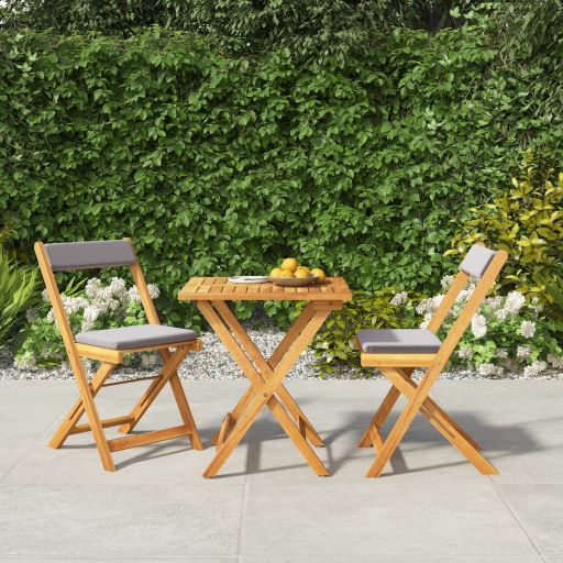 3-tlg. Bistro-Set Klappbar Massivholz Akazie