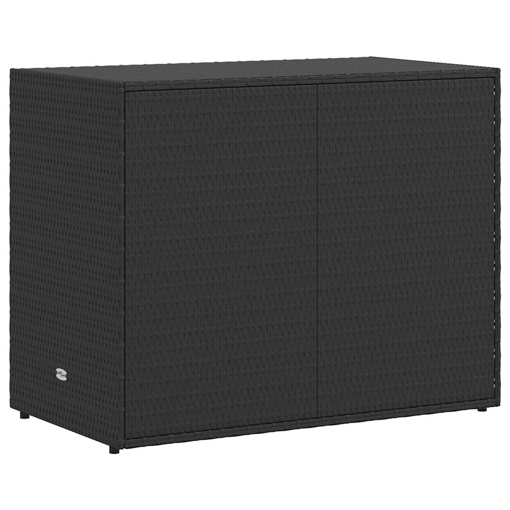 vidaXL Gartenschrank Schwarz 100 x 55,5 x 80 cm Poly Rattan