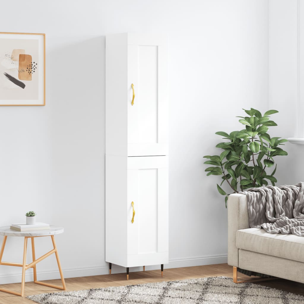 Highboard Betongrau 34,5x34x180 cm Holzwerkstoff