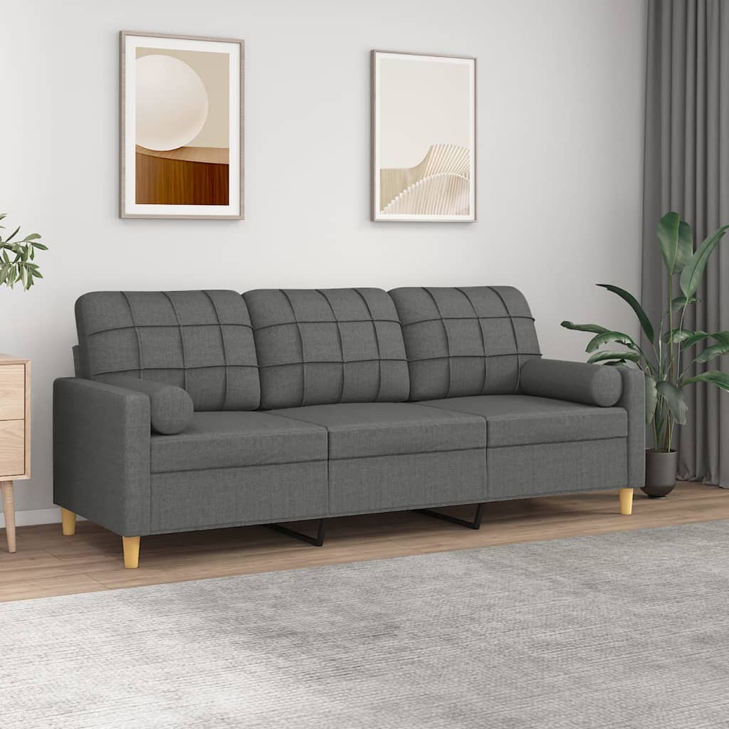 vidaXL 2-Sitzer-Sofa mit Zierkissen Hellgrau 120 cm Stoff