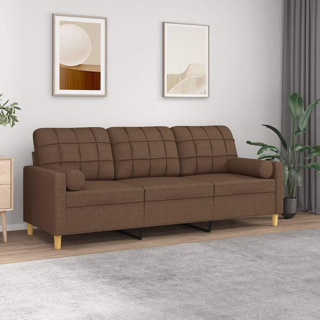 vidaXL 2-Sitzer-Sofa mit Zierkissen Hellgrau 120 cm Stoff