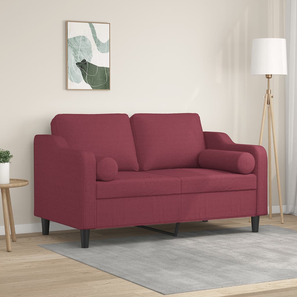 vidaXL 2-Sitzer-Sofa mit Zierkissen Hellgrau 120 cm Stoff