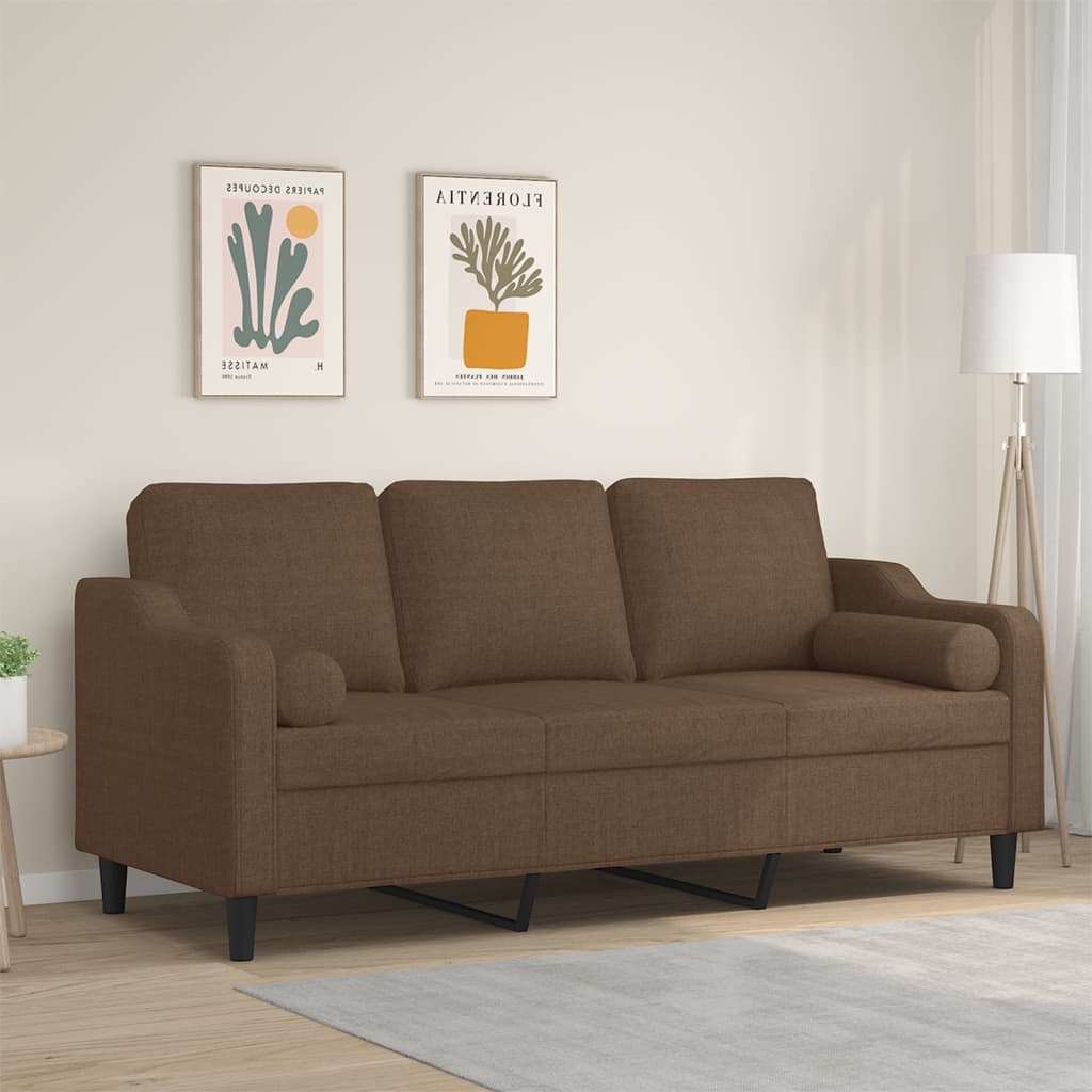 vidaXL 2-Sitzer-Sofa mit Zierkissen Hellgrau 120 cm Stoff