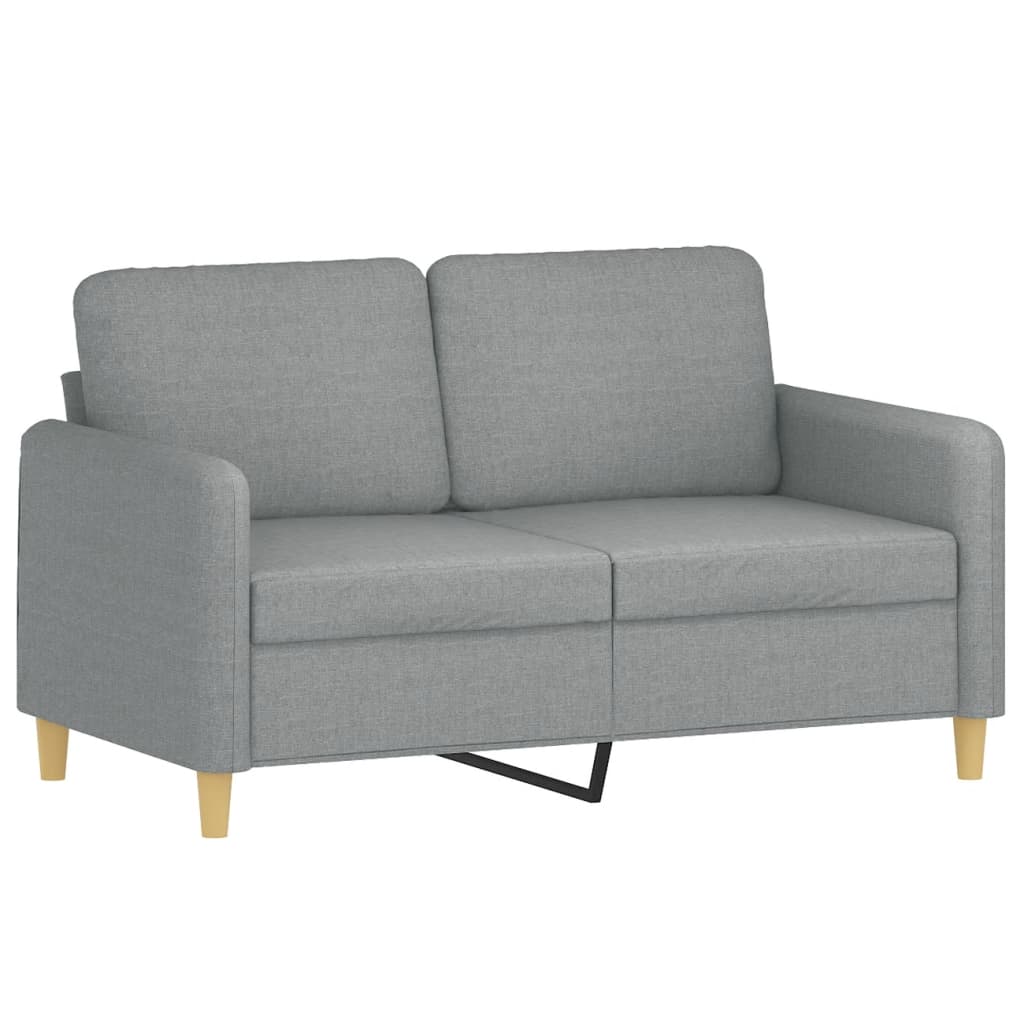 vidaXL 2-Sitzer-Sofa mit Zierkissen Hellgrau 120 cm Stoff