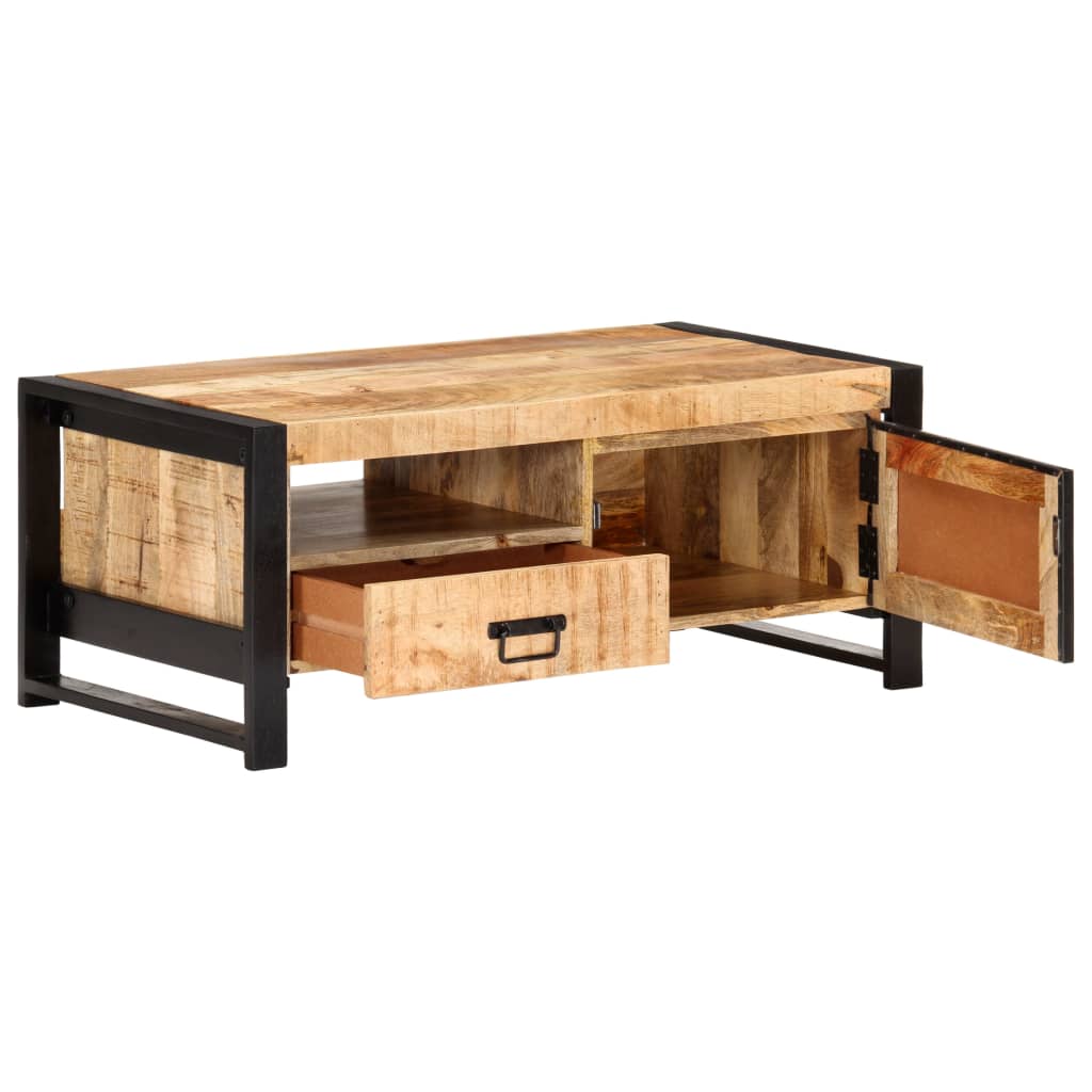 vidaXL Couchtisch 100x50x40 cm Raues Mangoholz