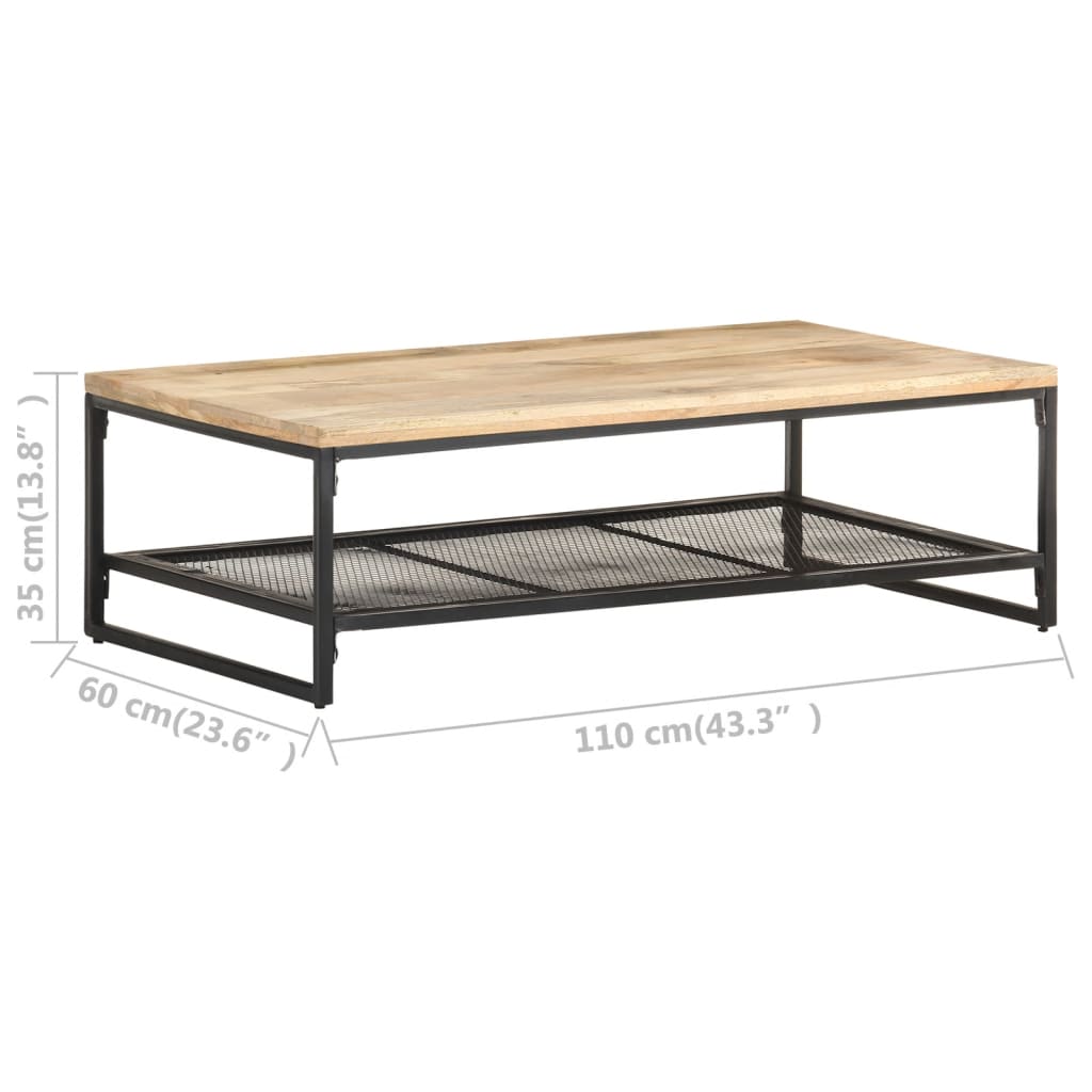 vidaXL Couchtisch 110x60x35 cm Mango Massivholz